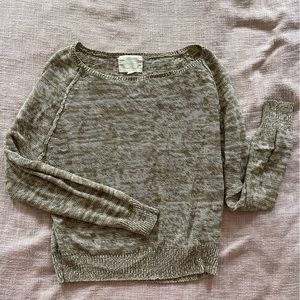 Cozy knit cream and beige slouchy sweater
